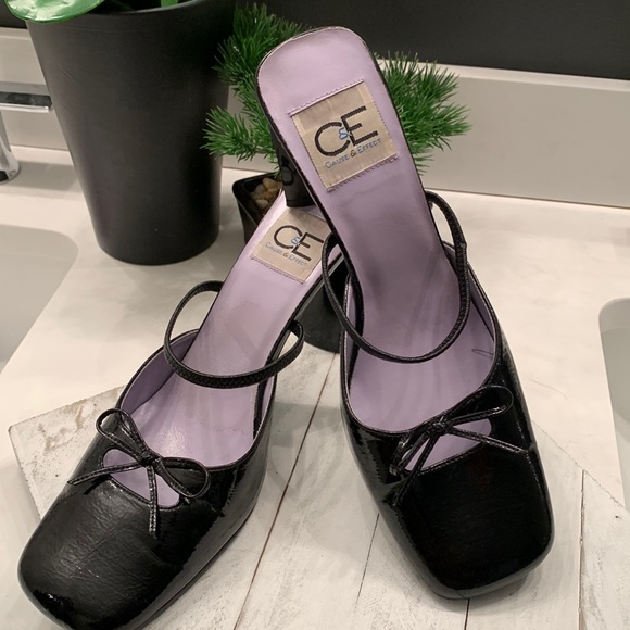 C&E Black Patent Heels Sz 9.5 - Picture 2 of 9